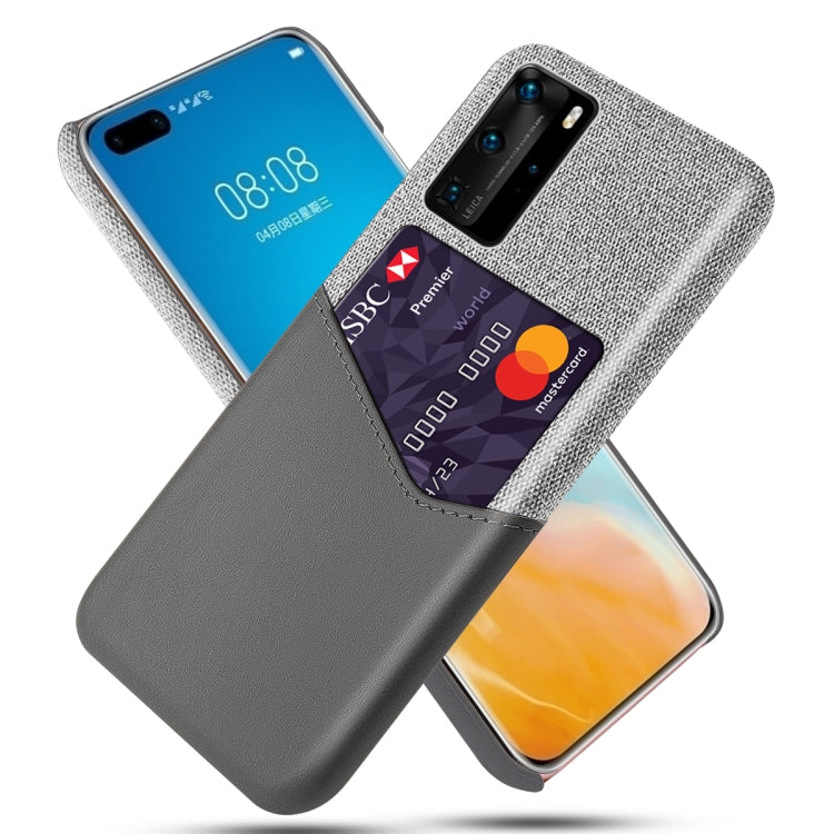 For Huawei P40 Pro Cloth Texture PC + PU Leather Back Cover Shockproof Case with Card Slot