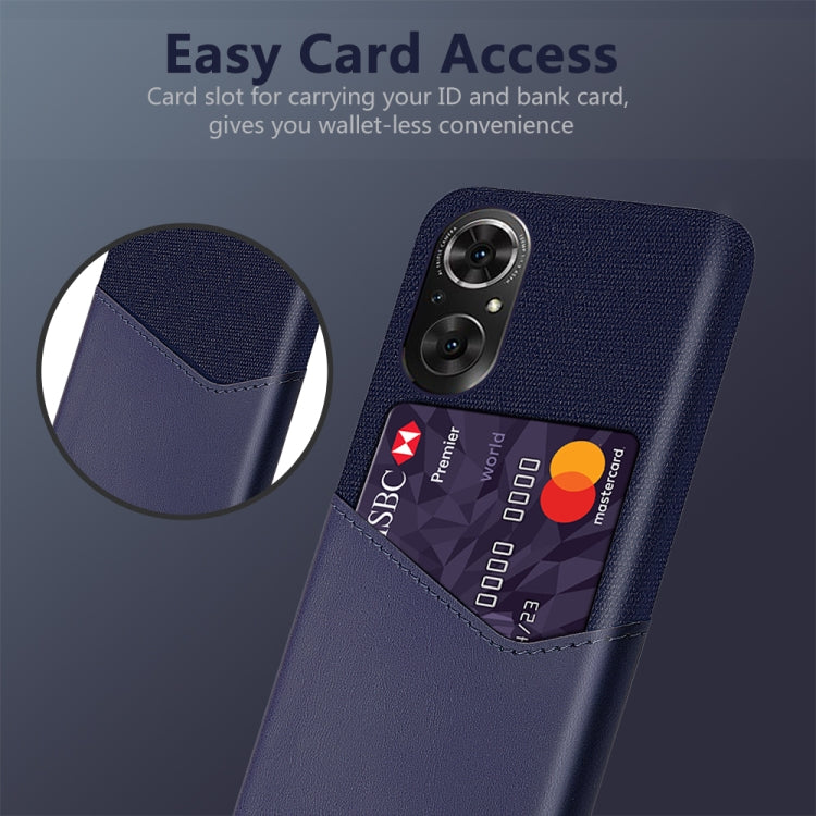 For Honor 50 SE Cloth Texture PC + PU Leather Back Cover Shockproof Case with Card Slot
