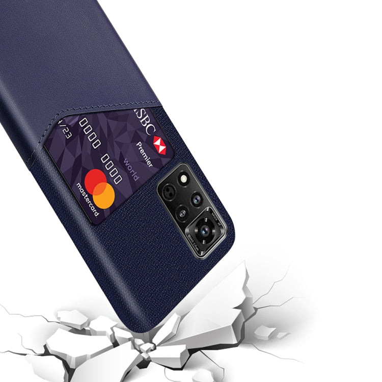 For Honor V40 5G Cloth Texture PC + PU Leather Back Cover Shockproof Case with Card Slot