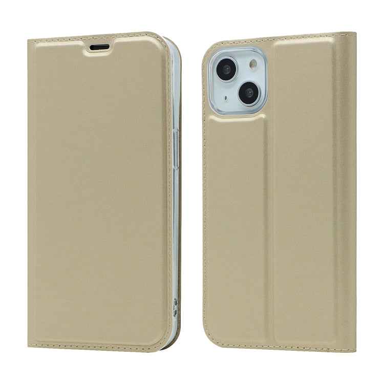For iPhone 13 Magnetic Suction Electric Pressed Horizontal Flip Leather Case with Holder