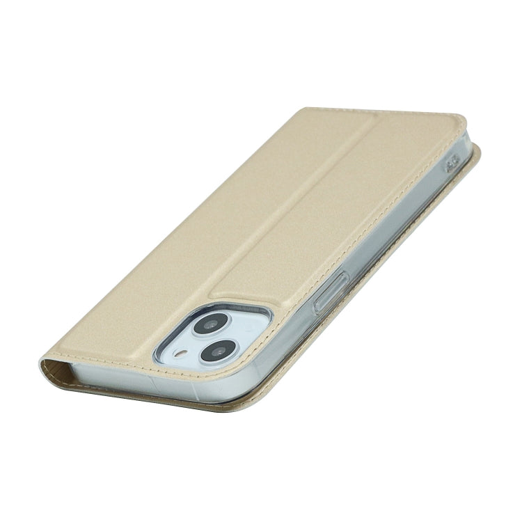 For iPhone 13 Magnetic Suction Electric Pressed Horizontal Flip Leather Case with Holder