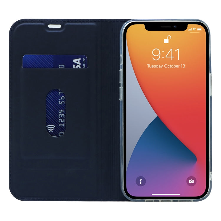 For iPhone 13 Magnetic Suction Electric Pressed Horizontal Flip Leather Case with Holder