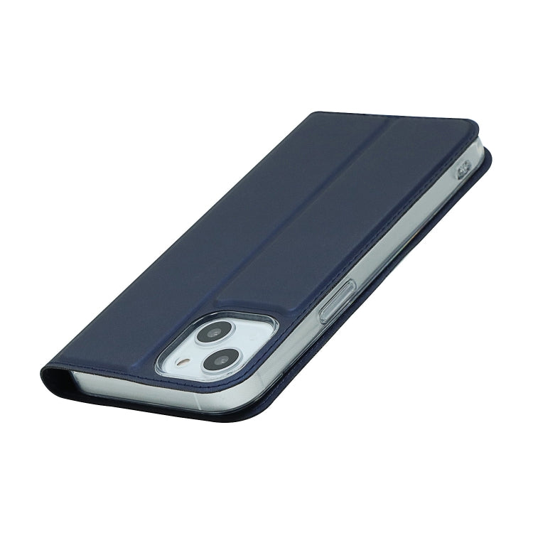 For iPhone 13 Magnetic Suction Electric Pressed Horizontal Flip Leather Case with Holder