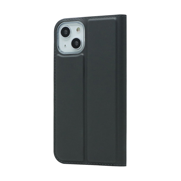 For iPhone 13 Magnetic Suction Electric Pressed Horizontal Flip Leather Case with Holder