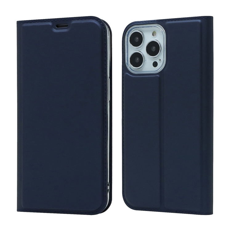 For iPhone 13 Pro Magnetic Suction Electric Pressed Horizontal Flip Leather Case with Holder