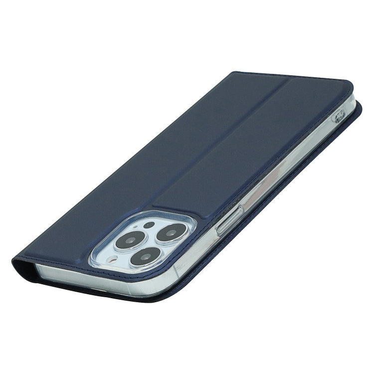For iPhone 13 Pro Magnetic Suction Electric Pressed Horizontal Flip Leather Case with Holder