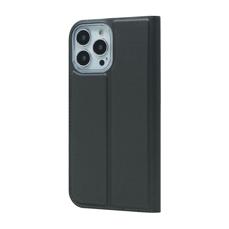 For iPhone 13 Pro Magnetic Suction Electric Pressed Horizontal Flip Leather Case with Holder