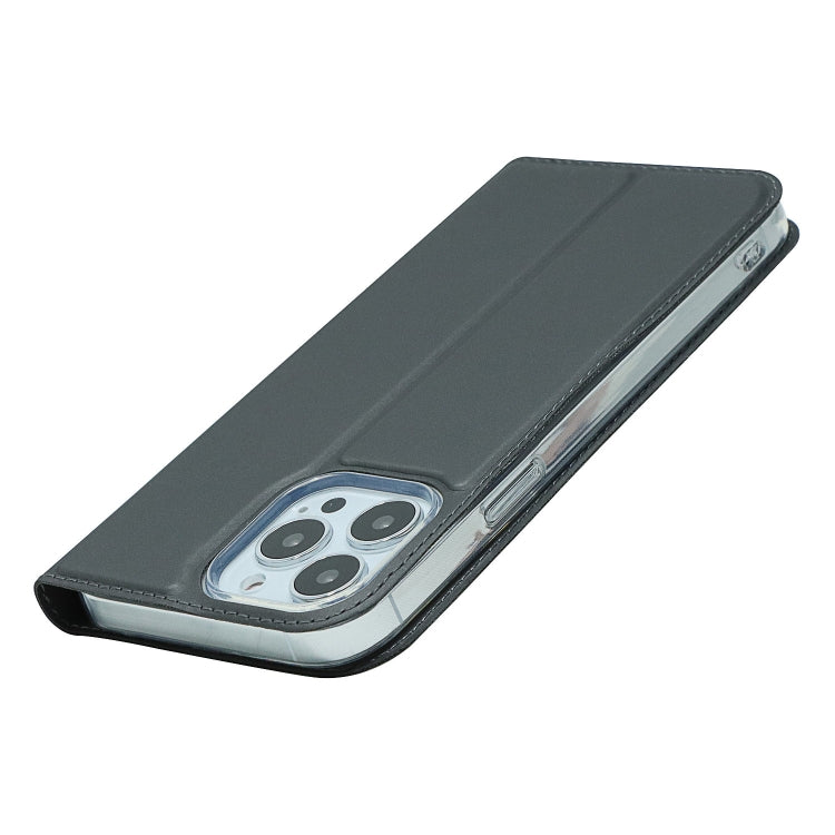 For iPhone 13 Pro Magnetic Suction Electric Pressed Horizontal Flip Leather Case with Holder