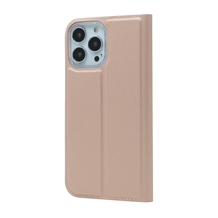 For iPhone 13 Pro Max Magnetic Suction Electric Pressed Horizontal Flip Leather Case with Holder
