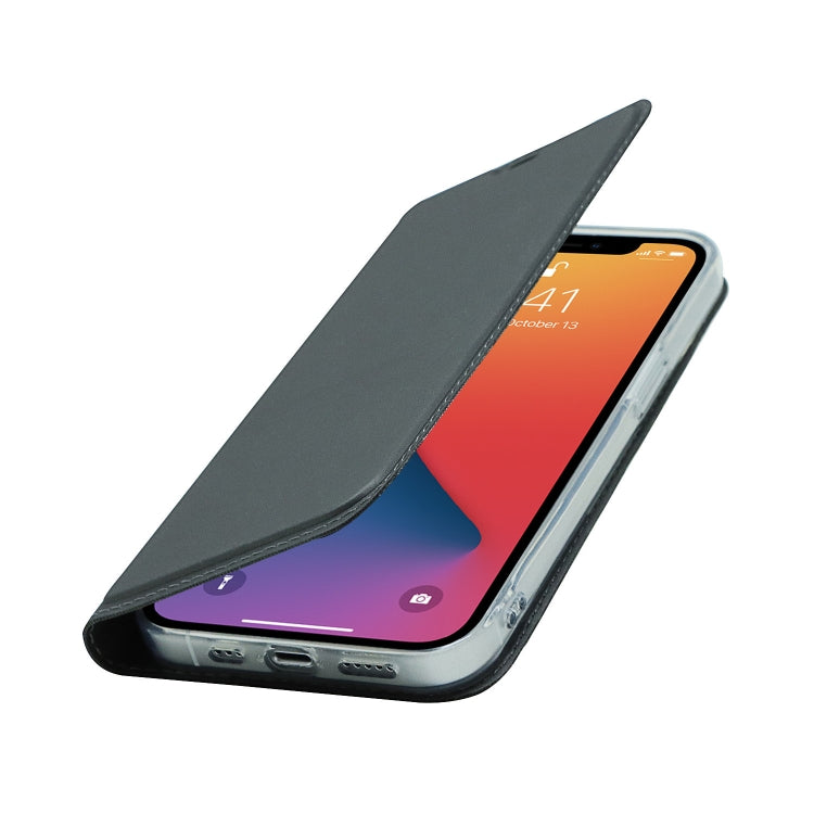 For iPhone 13 Pro Max Magnetic Suction Electric Pressed Horizontal Flip Leather Case with Holder