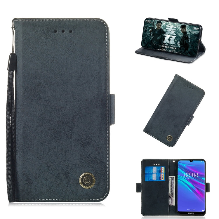 For Huawei Y6 2019 Retro Horizontal Flip PU Leather Case with Card Slots & Holder