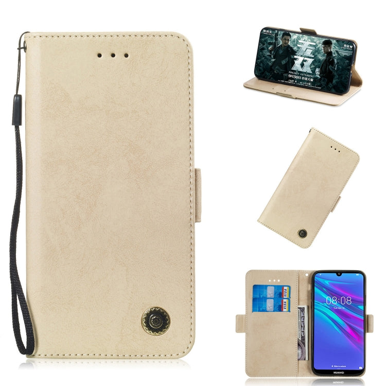 For Huawei Y6 2019 Retro Horizontal Flip PU Leather Case with Card Slots & Holder