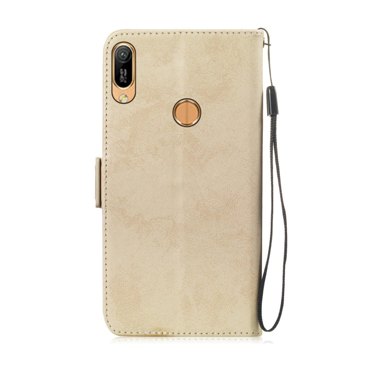 For Huawei Y6 2019 Retro Horizontal Flip PU Leather Case with Card Slots & Holder