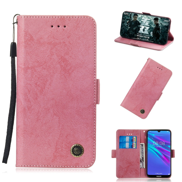 For Huawei Y6 2019 Retro Horizontal Flip PU Leather Case with Card Slots & Holder