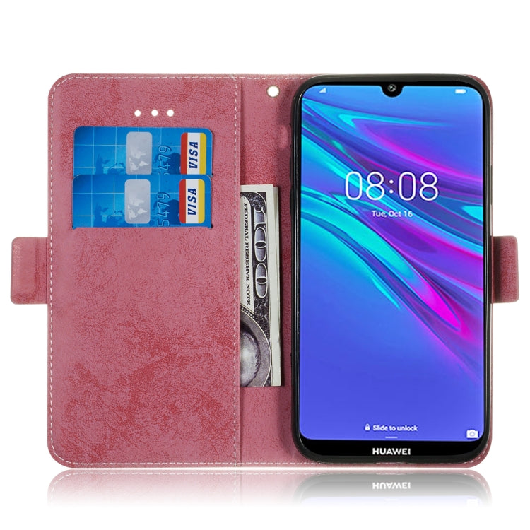 For Huawei Y6 2019 Retro Horizontal Flip PU Leather Case with Card Slots & Holder