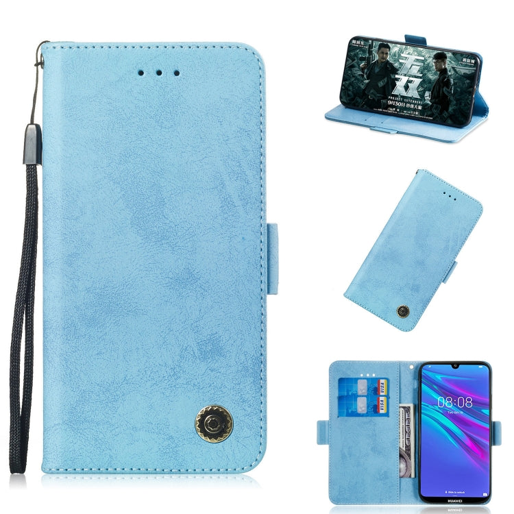 For Huawei Y6 2019 Retro Horizontal Flip PU Leather Case with Card Slots & Holder