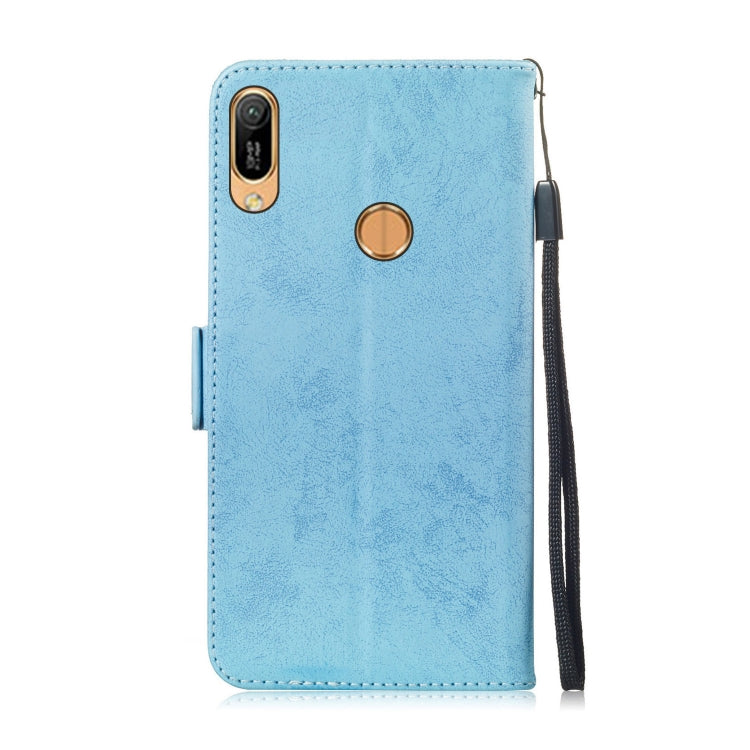 For Huawei Y6 2019 Retro Horizontal Flip PU Leather Case with Card Slots & Holder