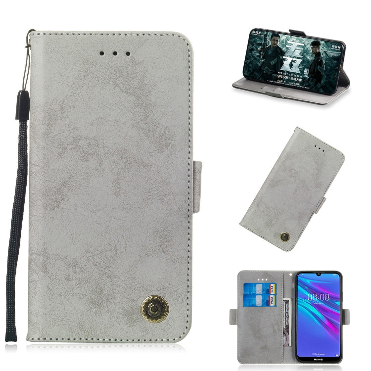 For Huawei Y6 2019 Retro Horizontal Flip PU Leather Case with Card Slots & Holder