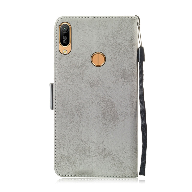 For Huawei Y6 2019 Retro Horizontal Flip PU Leather Case with Card Slots & Holder