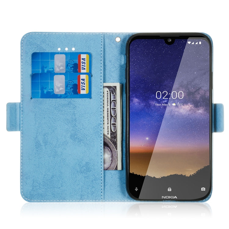 For Nokia 2.2 Retro Horizontal Flip PU Leather Case with Card Slots & Holder