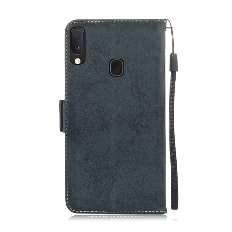 For Galaxy A20e / A10e Retro Horizontal Flip PU Leather Case with Card Slots & Holder