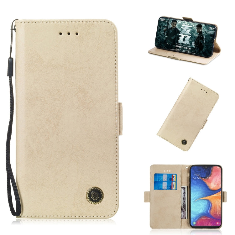 For Galaxy A20e / A10e Retro Horizontal Flip PU Leather Case with Card Slots & Holder