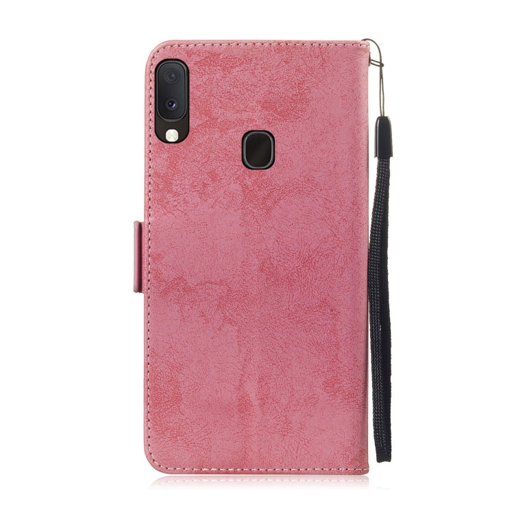 For Galaxy A20e / A10e Retro Horizontal Flip PU Leather Case with Card Slots & Holder