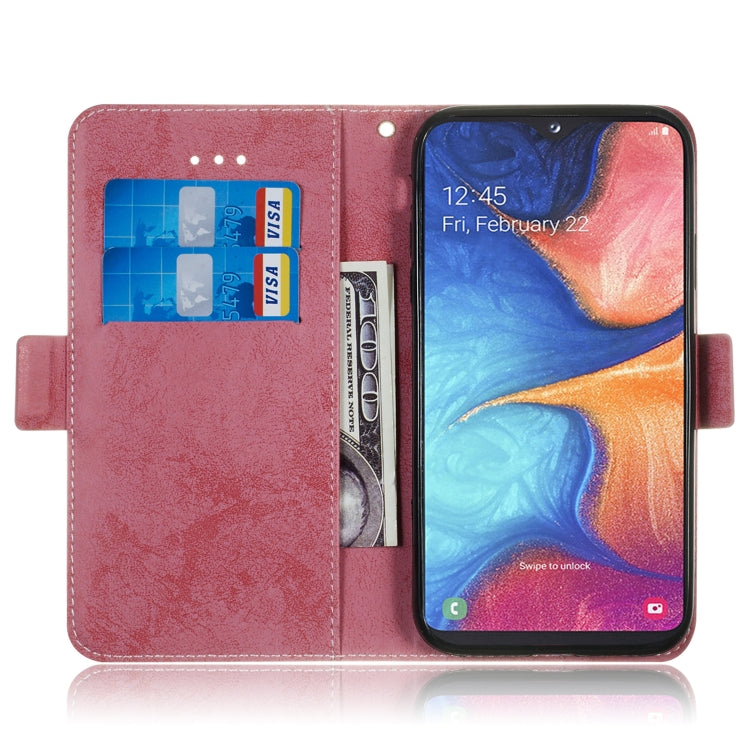 For Galaxy A20e / A10e Retro Horizontal Flip PU Leather Case with Card Slots & Holder