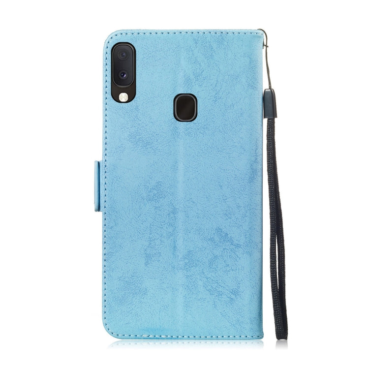 For Galaxy A20e / A10e Retro Horizontal Flip PU Leather Case with Card Slots & Holder
