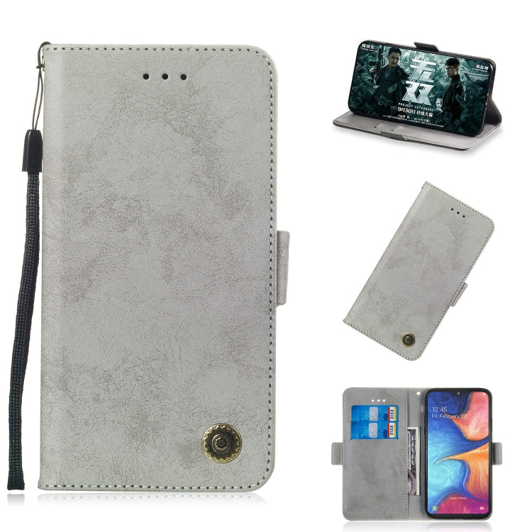 For Galaxy A20e / A10e Retro Horizontal Flip PU Leather Case with Card Slots & Holder