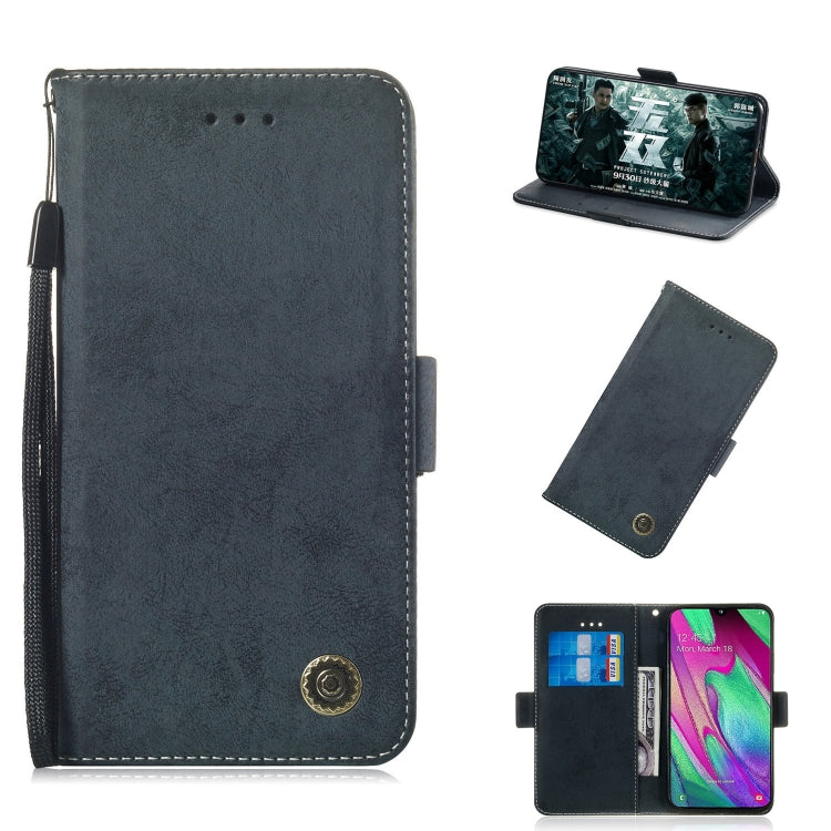 For Galaxy A40 Retro Horizontal Flip PU Leather Case with Card Slots & Holder