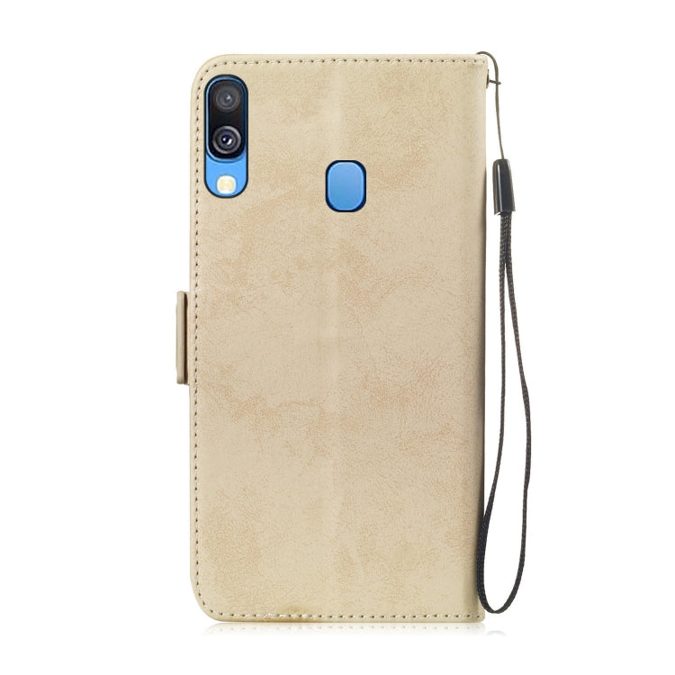 For Galaxy A40 Retro Horizontal Flip PU Leather Case with Card Slots & Holder