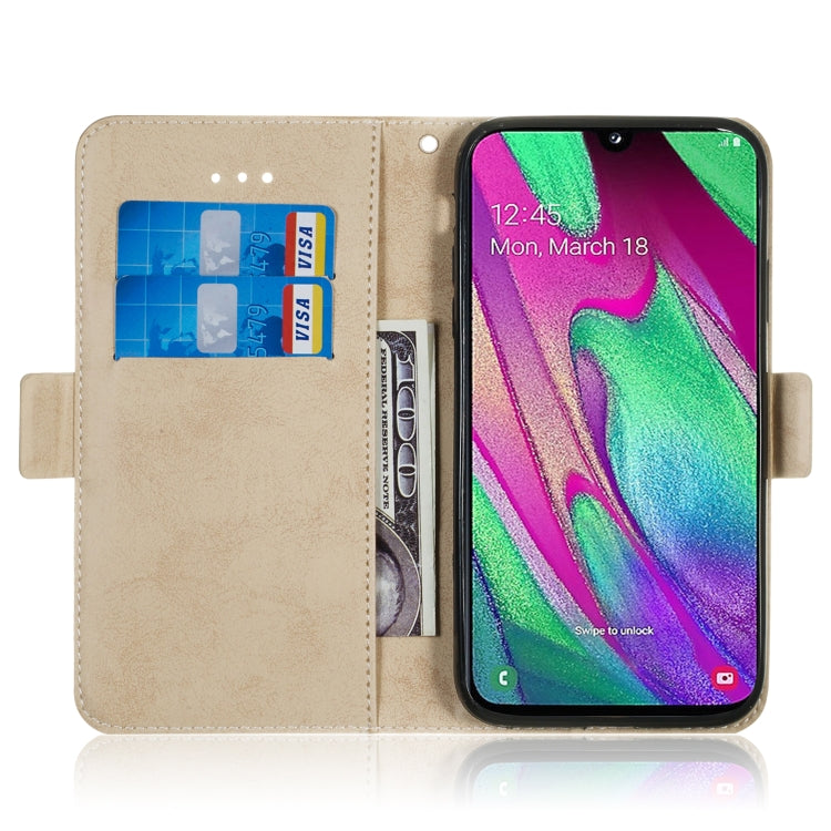For Galaxy A40 Retro Horizontal Flip PU Leather Case with Card Slots & Holder