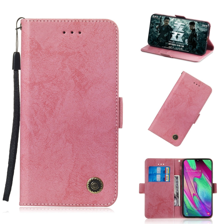 For Galaxy A40 Retro Horizontal Flip PU Leather Case with Card Slots & Holder