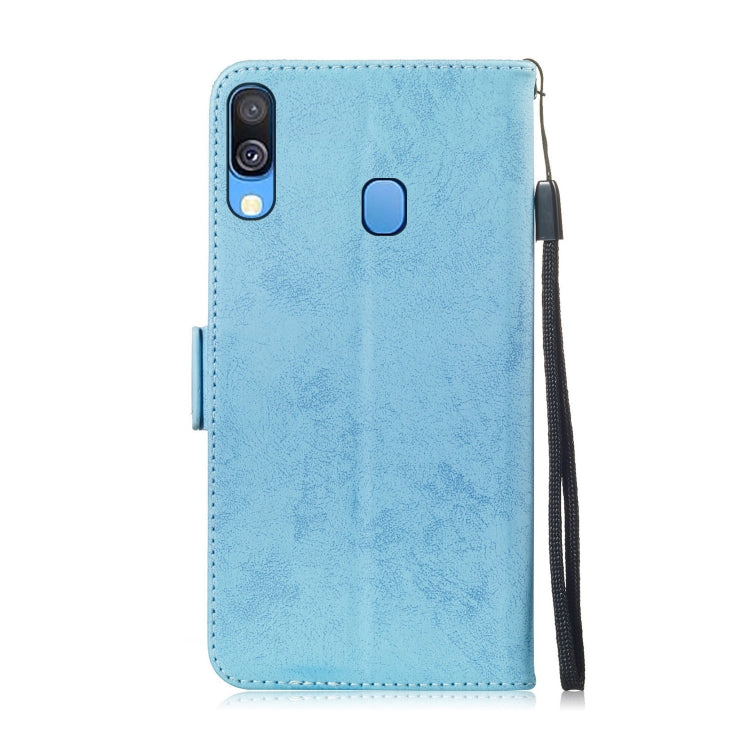 For Galaxy A40 Retro Horizontal Flip PU Leather Case with Card Slots & Holder