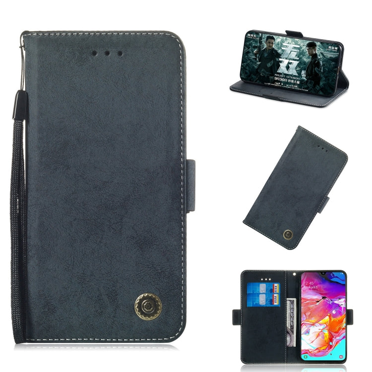 For Galaxy A70 Retro Horizontal Flip PU Leather Case with Card Slots & Holder