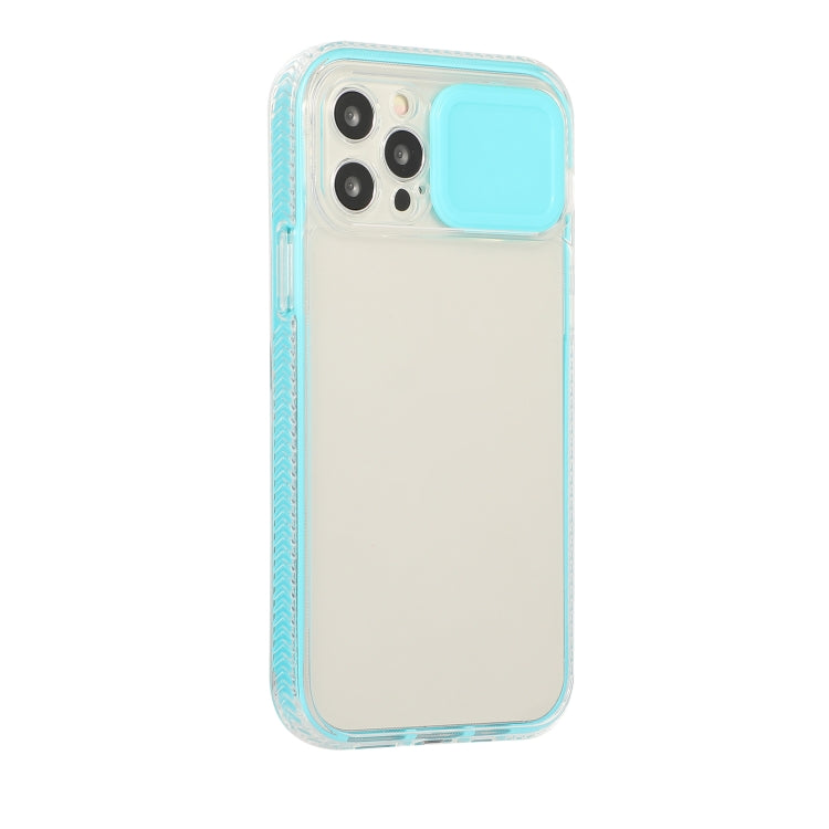 For iPhone 13 Pro Max Sliding Camera Cover Design Shockproof TPU Frame + Clear PC Case