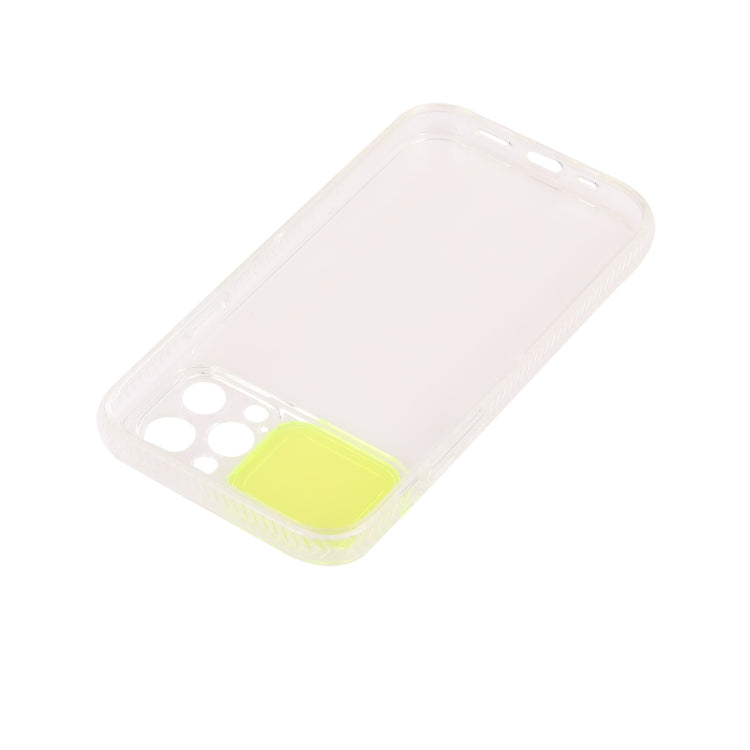 For iPhone 13 Pro Max Sliding Camera Cover Design Shockproof TPU Frame + Clear PC Case