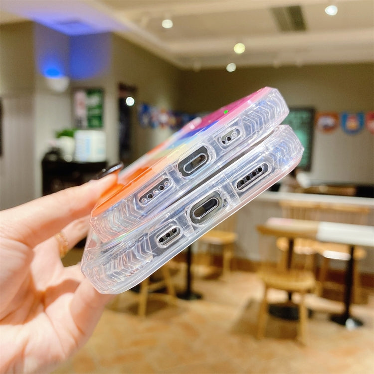 For iPhone 11 Pro Max Sliding Camera Cover Design Rainbow Epoxy TPU + PC Shockproof Case