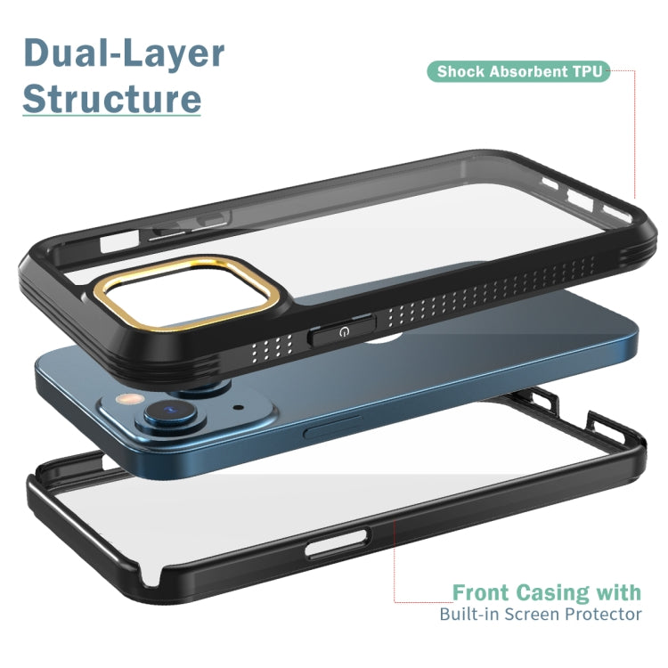 For iPhone 13 C1 2 in 1 Shockproof TPU + PC Protective Case with PET Screen Protector