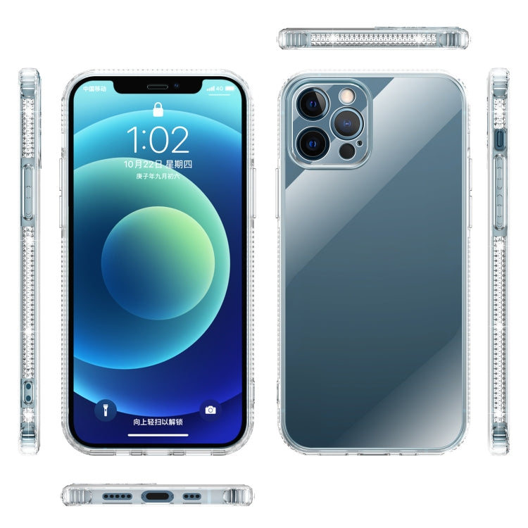 For iPhone 13 Pro Max 2mm Diamond Texture Side TPU Shockproof Case (Transparent)