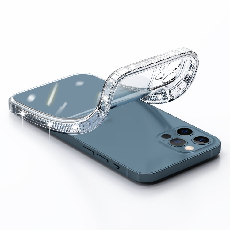For iPhone 12 mini 2mm Diamond Texture Side TPU Shockproof Case (Transparent)