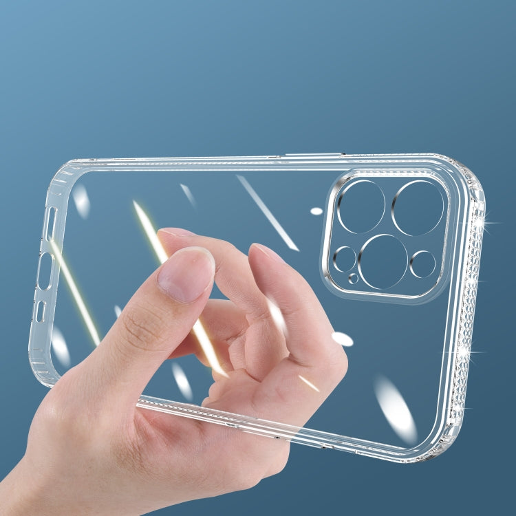 For iPhone 12 2mm Diamond Texture Side TPU Shockproof Case(Transparent)