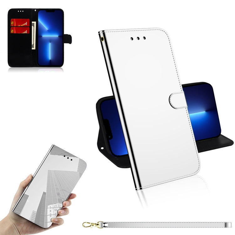 For iPhone 13 Pro Imitated Mirror Surface Horizontal Flip Leather Case with Holder & Card Slots & Wallet & Lanyard