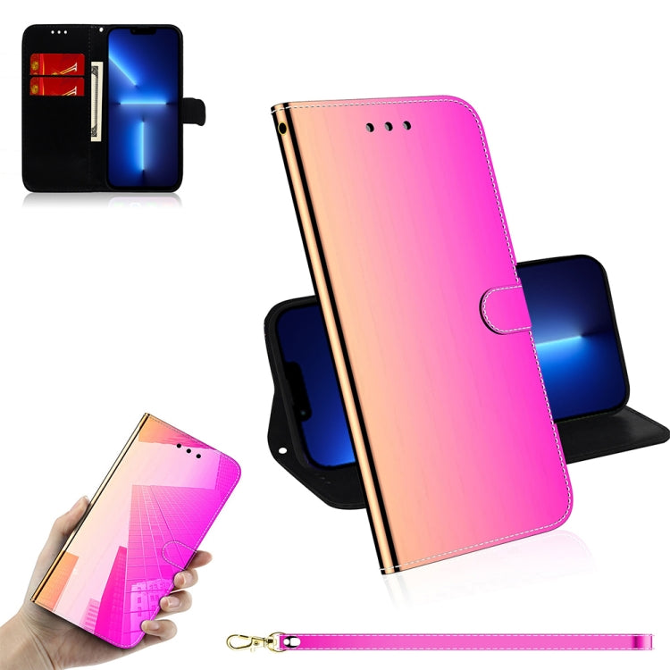 For iPhone 13 Pro Max Imitated Mirror Surface Horizontal Flip Leather Case with Holder & Card Slots & Wallet & Lanyard