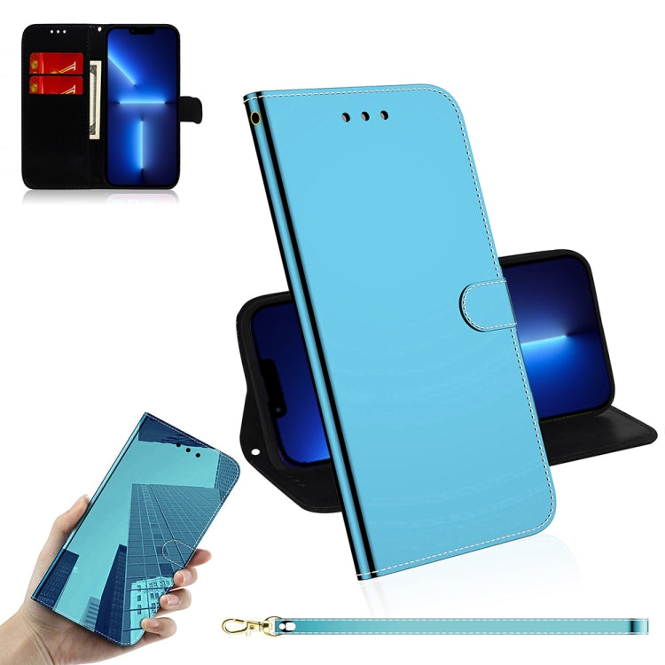 For iPhone 13 Pro Max Imitated Mirror Surface Horizontal Flip Leather Case with Holder & Card Slots & Wallet & Lanyard