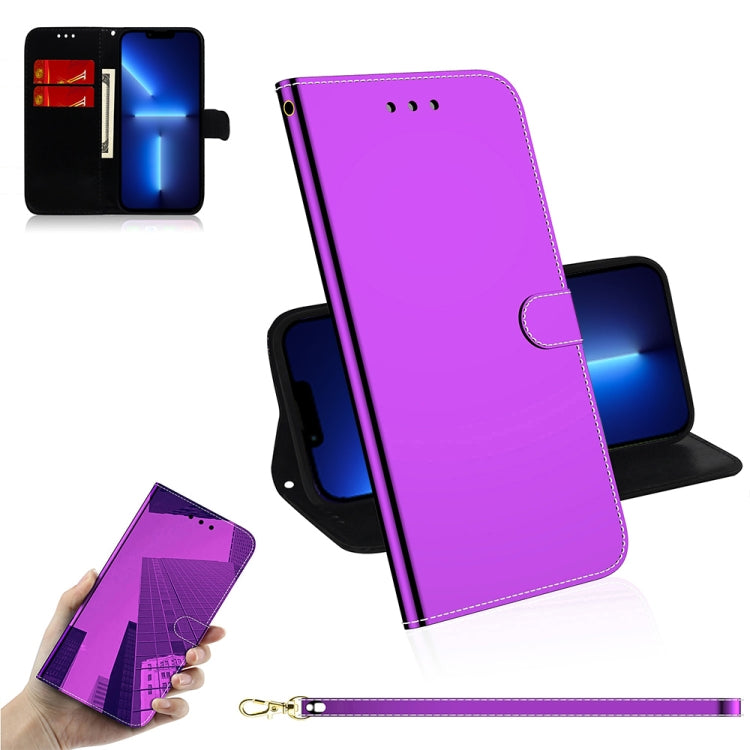 For iPhone 13 Pro Max Imitated Mirror Surface Horizontal Flip Leather Case with Holder & Card Slots & Wallet & Lanyard