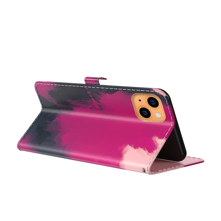 For iPhone 13 mini Watercolor Pattern Horizontal Flip Leather Case with Holder & Card Slot & Wallet