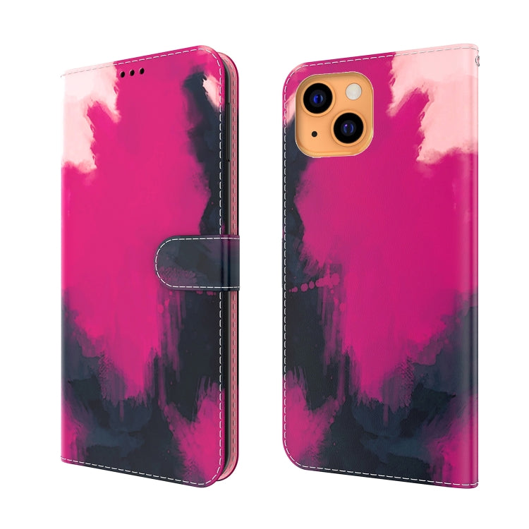 For iPhone 13 Watercolor Pattern Horizontal Flip Leather Case with Holder & Card Slot & Wallet