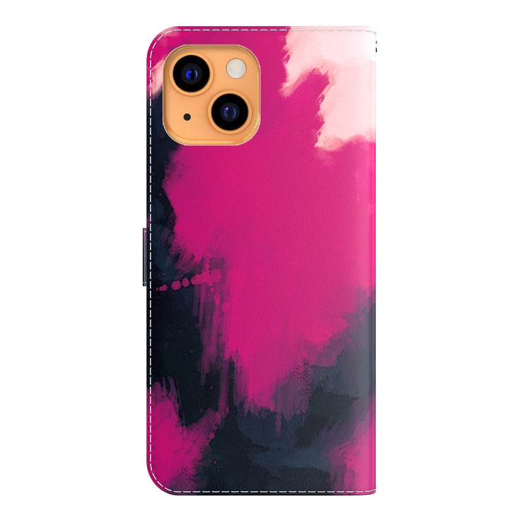 For iPhone 13 Watercolor Pattern Horizontal Flip Leather Case with Holder & Card Slot & Wallet